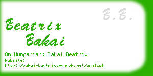 beatrix bakai business card
